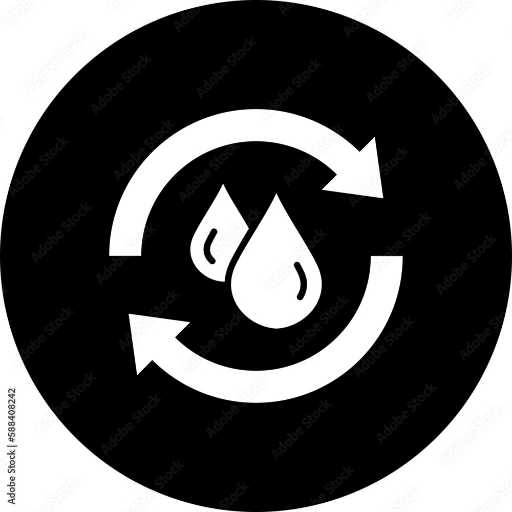 Reuse Water Glyph Inverted Icon Reuse Water Glyph Inverted Icon