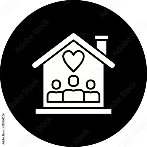 Shelter Glyph Inverted Icon