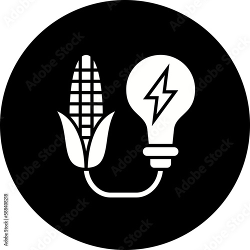 Biomass Energy Glyph Inverted Icon