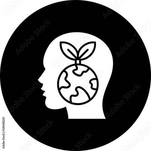 Think Eco Glyph Inverted Icon