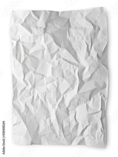 Crumpled paper isolated on transparent background