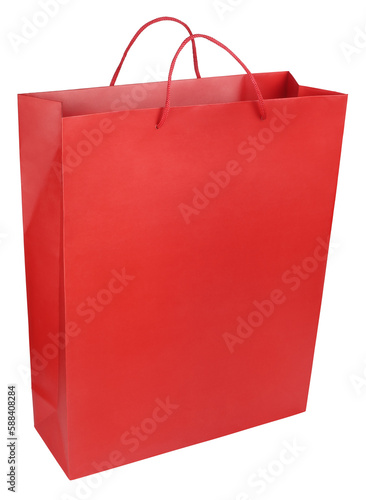 Red shopping bag isolated on transparent background