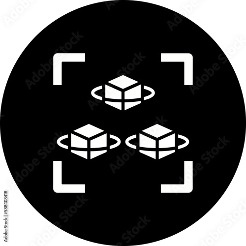 Cubes Glyph Inverted Icon