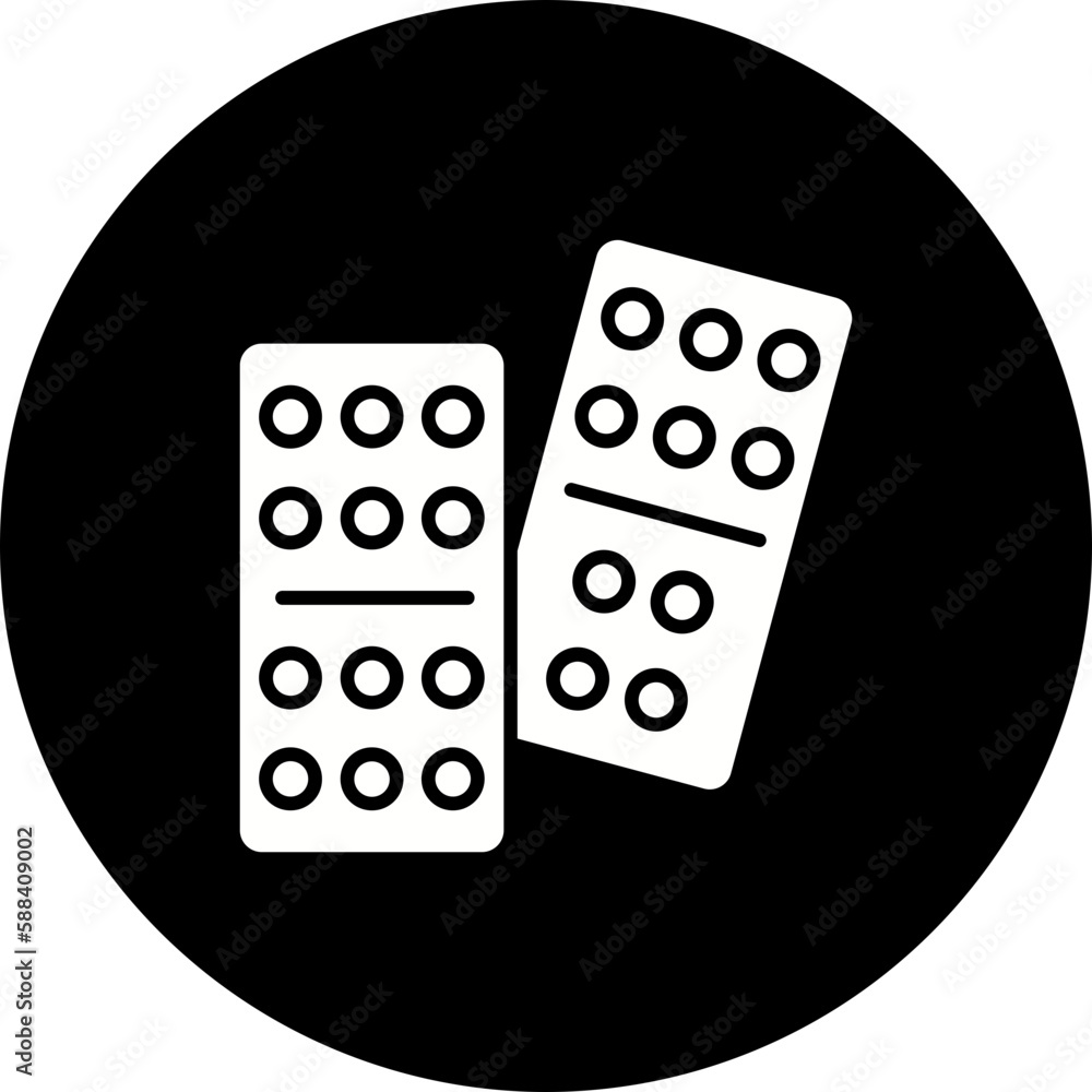 Dominoes Glyph Inverted Icon Dominoes Glyph Inverted Icon