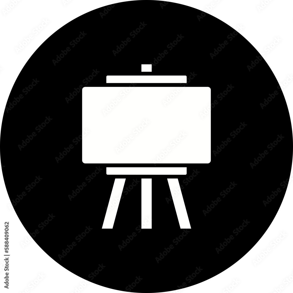 Easel Glyph Inverted Icon Easel Glyph Inverted Icon