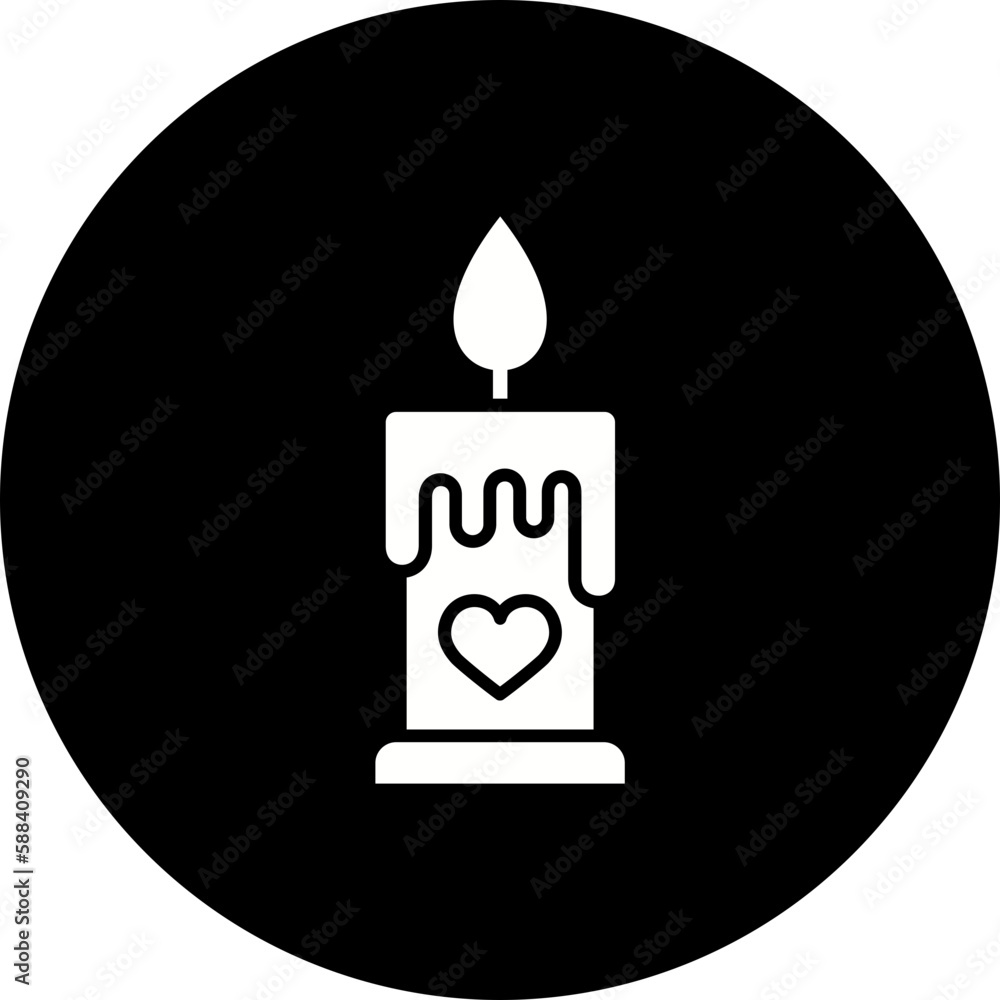 Obraz premium Candle Glyph Inverted Icon