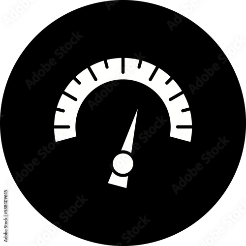 Speedometer Glyph Inverted Icon