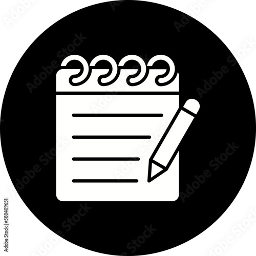 Notepad Glyph Inverted Icon