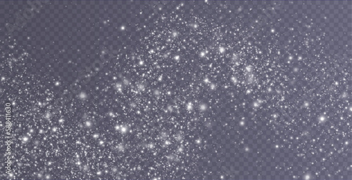 Sparkling dust, powder png. Snow powder, blizzard, strong wind. Powdery, sugar, salt powder. Design element for holiday backgrounds, cards, invitations, flyers.