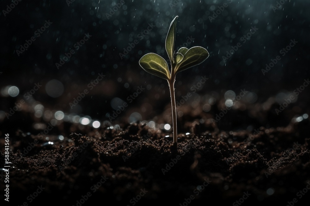 New Life Emerging from a Cluster of Seeds, Generative AI New Life Emerging from a Cluster of Seeds, Generative AI