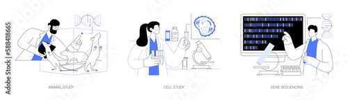 Lab research abstract concept vector illustrations.