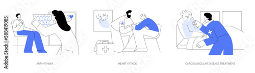 Cardiovascular disease abstract concept vector illustrations.