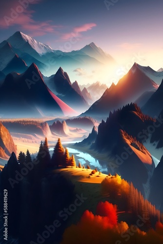 mountain landscape, created using generative AI