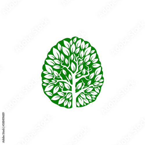 Tree Brain concept isolated on transparent background