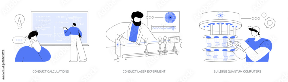 Quantum physics abstract concept vector illustrations. Quantum physics abstract concept vector illustrations.