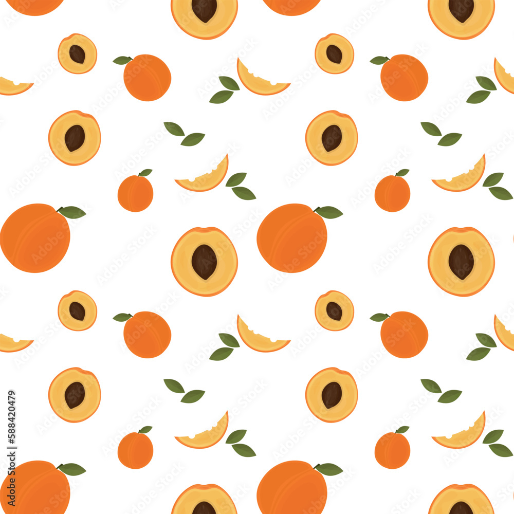 pattern with peach.vector fruit illustration pattern with peach.vector fruit illustration