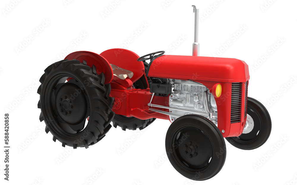 red tractor isolated on Transparent background red tractor isolated on Transparent background