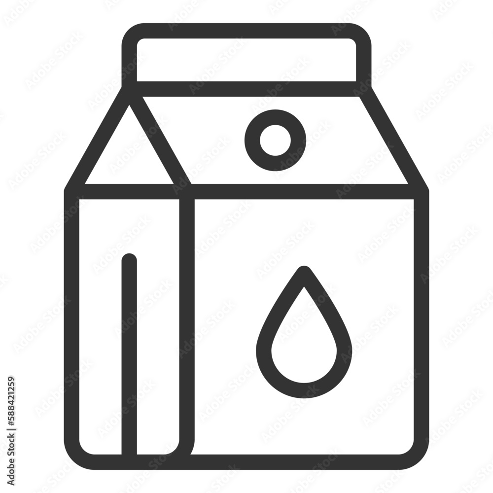 A carton of milk - icon, illustration on white background, outline style A carton of milk - icon, illustration on white background, outline style