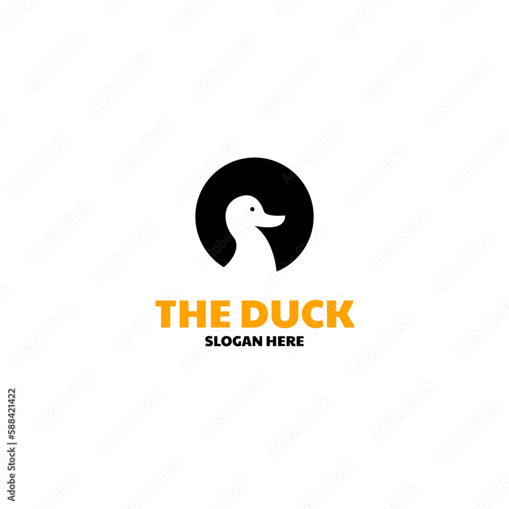 Vector circle duck animal logo design concept illustration idea Vector circle duck animal logo design concept illustration idea