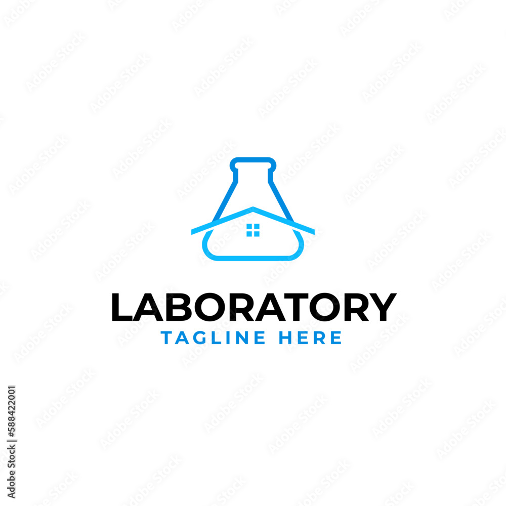 Vector lab house logo design illustration idea Vector lab house logo design illustration idea