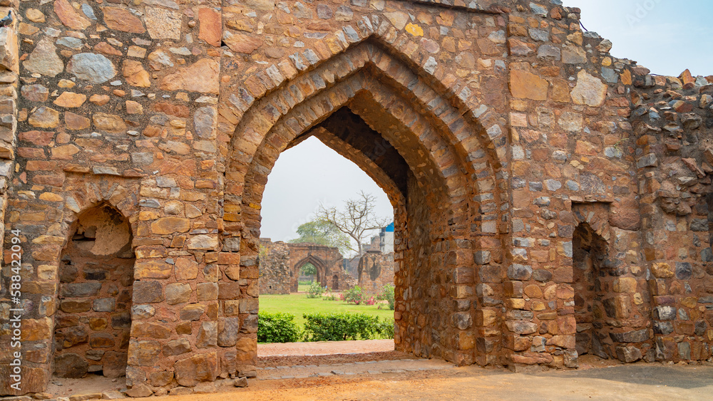 Feroz Shah Kotla fort located in New Delhi, India