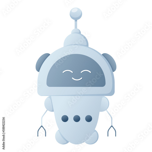 Odessa, Ukraine - April 3, 2023 - The modern concept of the chat bot. AI assistant transmitting information. Vector illustration. Modern flat style.