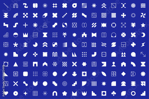 Big neo geo shapes collection. Abstract symbols set. vector elements. Geometric icons. Isolated modern signs. photo