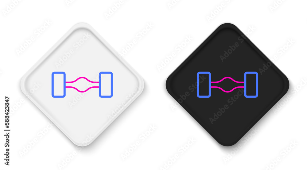 Line Chassis car icon isolated on white background. Colorful outline concept. Vector Line Chassis car icon isolated on white background. Colorful outline concept. Vector