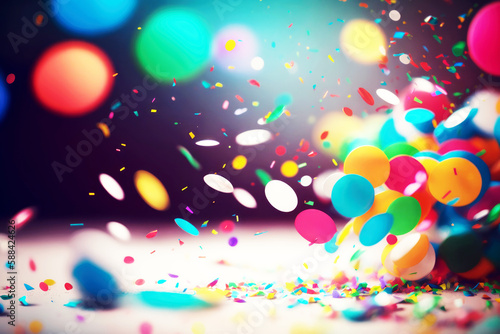 Colored confetti background ideal for carnival, events, birthday and more. Generative AI