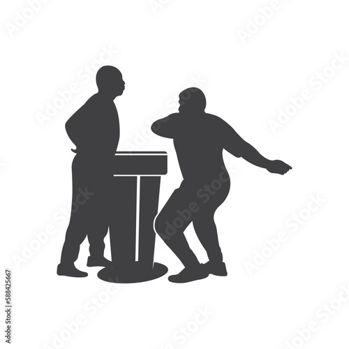 Slap fight logo vector illustration design template