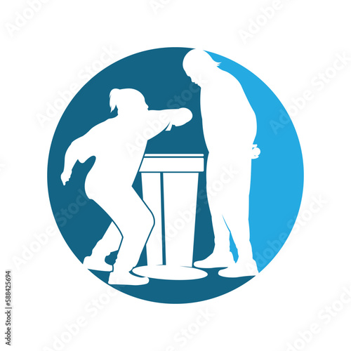 Slap fight logo vector illustration design template
