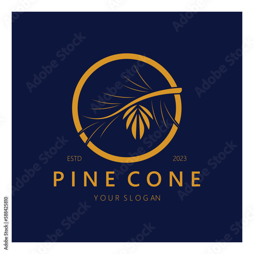 abstract simple pinecone logo design,for business,badge,emblem,pine plantation,pine wood industry,yoga,spa,vector