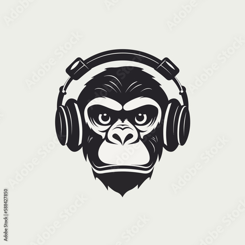 monkey headphones music, primate