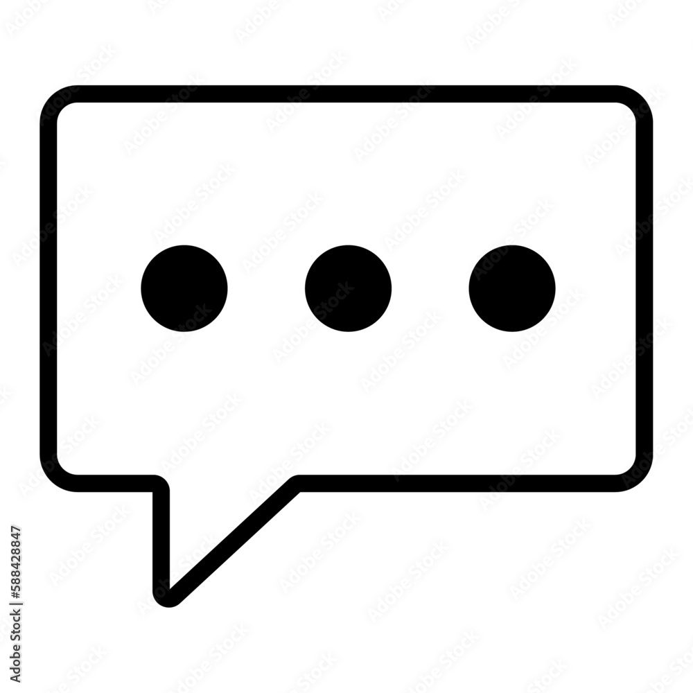 Speech bubble, talk or chat bubble icon with dots flat style black color outline, communication, customer dialog simple vector design. Empty, blank illustration for app, web comment logo isolated. Speech bubble, talk or chat bubble icon with dots flat style black color outline, communication, customer dialog simple vector design. Empty, blank illustration for app, web comment logo isolated.