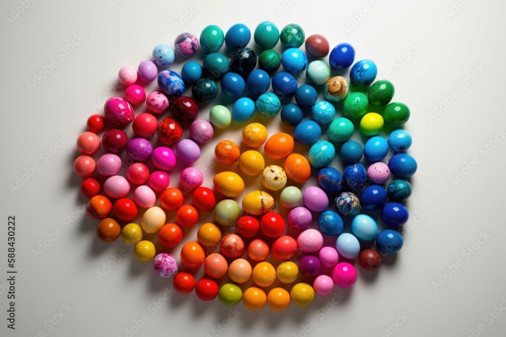 Vibrant Neon Easter Eggs on White - Generative AI Vibrant Neon Easter Eggs on White - Generative AI