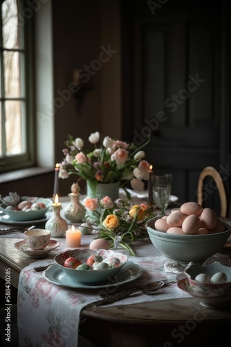 Cozy Easter Table - Generative AI