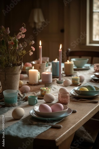 Cozy Easter Table - Generative AI