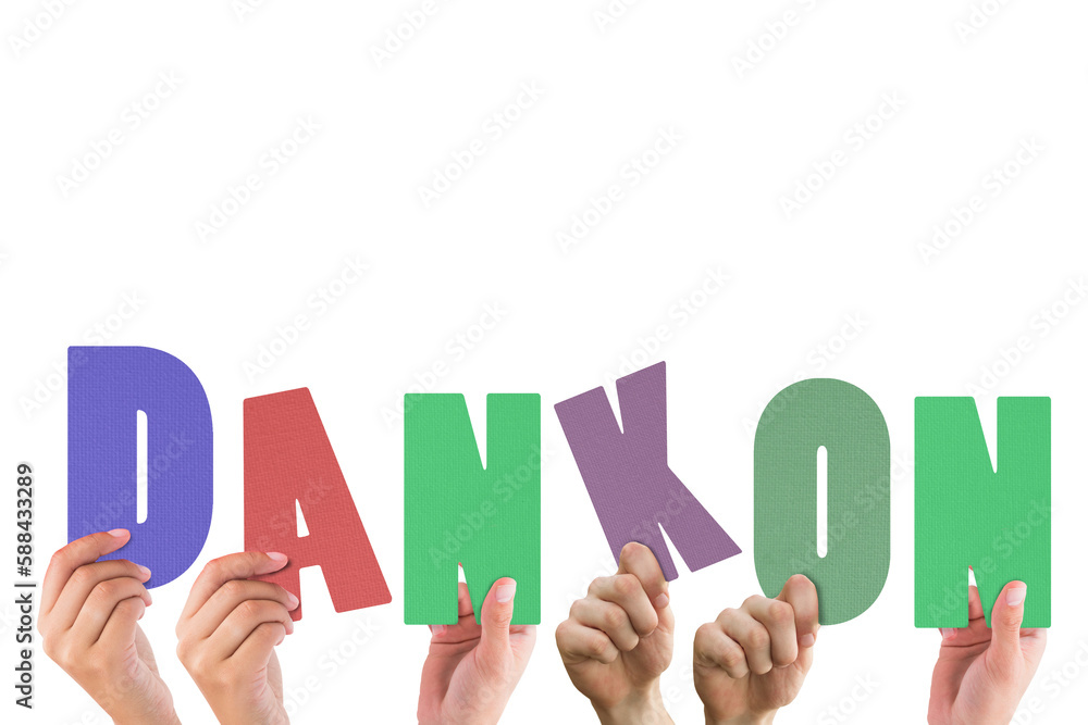 Cropped hands holding colorful alphabets Cropped hands holding colorful alphabets