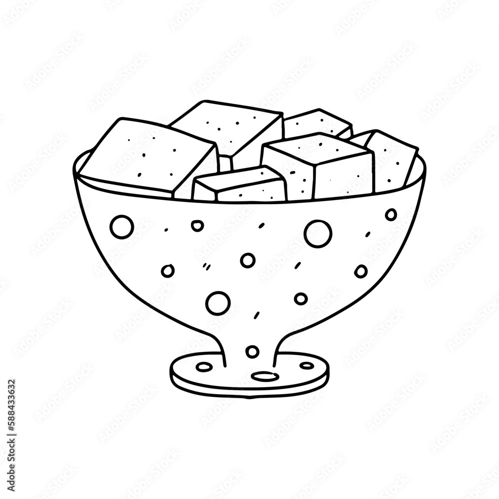 Sugar cubesr for cafe in hand drawn doodle style. Vector illustration isolated on white background. Sugar cubesr for cafe in hand drawn doodle style. Vector illustration isolated on white background.