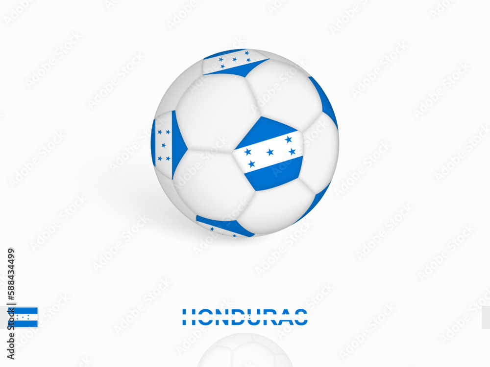 Soccer ball with the Honduras flag, football sport equipment. Soccer ball with the Honduras flag, football sport equipment.