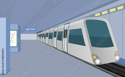 Subway train in motion