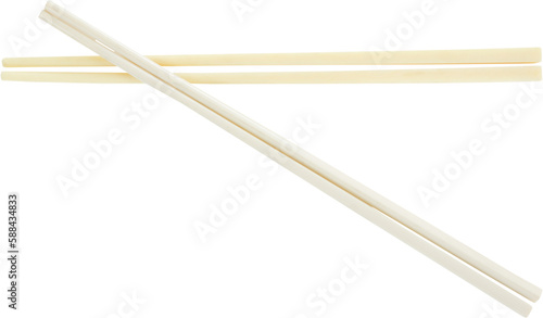 Chopsticks over white background