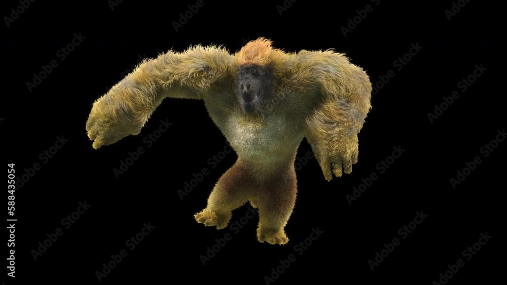 Gorilla Dancing, 3d rendering, Animation Loop composition 3d mapping ...