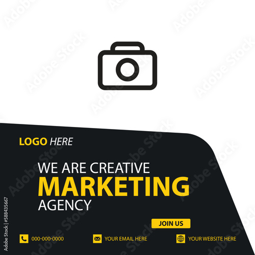 Digital Marketing agency social media post template. Social media ads vector templates fully editable, advertising design, digital marketing and corporate social media Instagram post and selling post