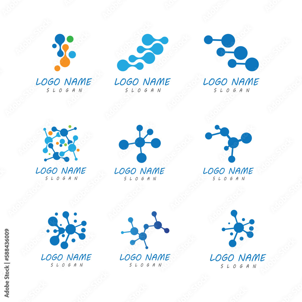 Molecule logo illustration vector template Molecule logo illustration vector template