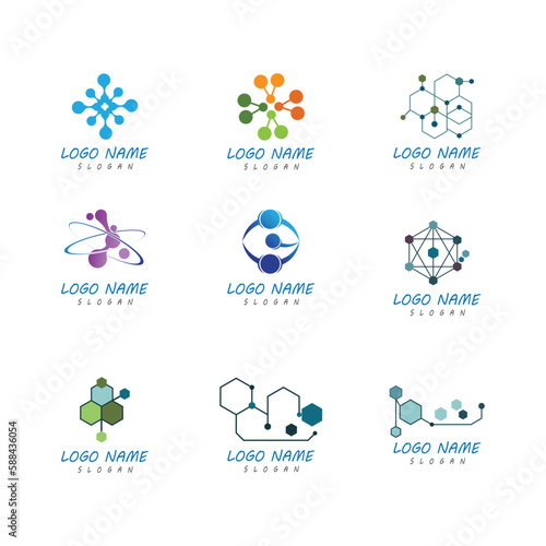 Molecule logo illustration vector template © evandri237@gmail