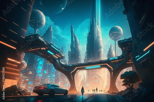 futuristic fairy tale city