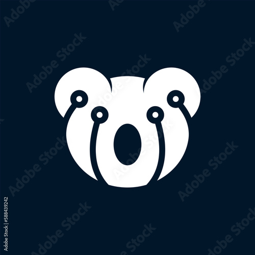 Animal koala head technology business logo photo