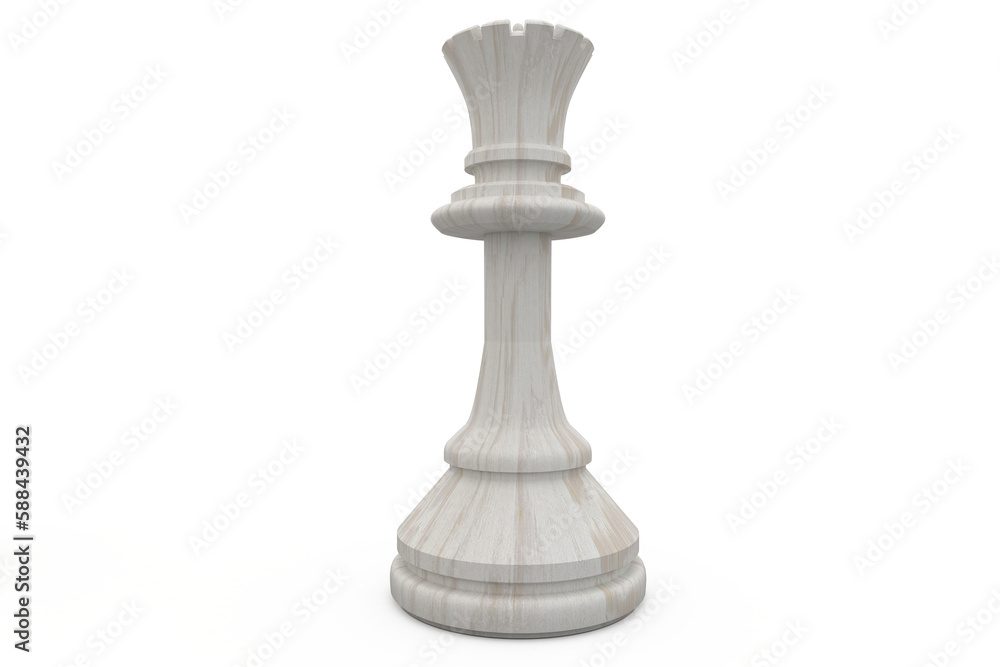 White wooden rook chess piece