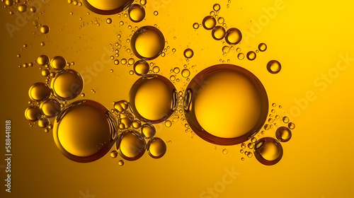 Cooking oil bubbles background. Concept of saturated fat.